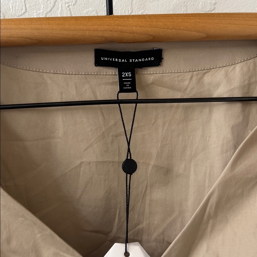 Universal Standard Ambroeus Smocked Tiered Stretch Poplin Dress 2XS Brown - Picture 3 of 5